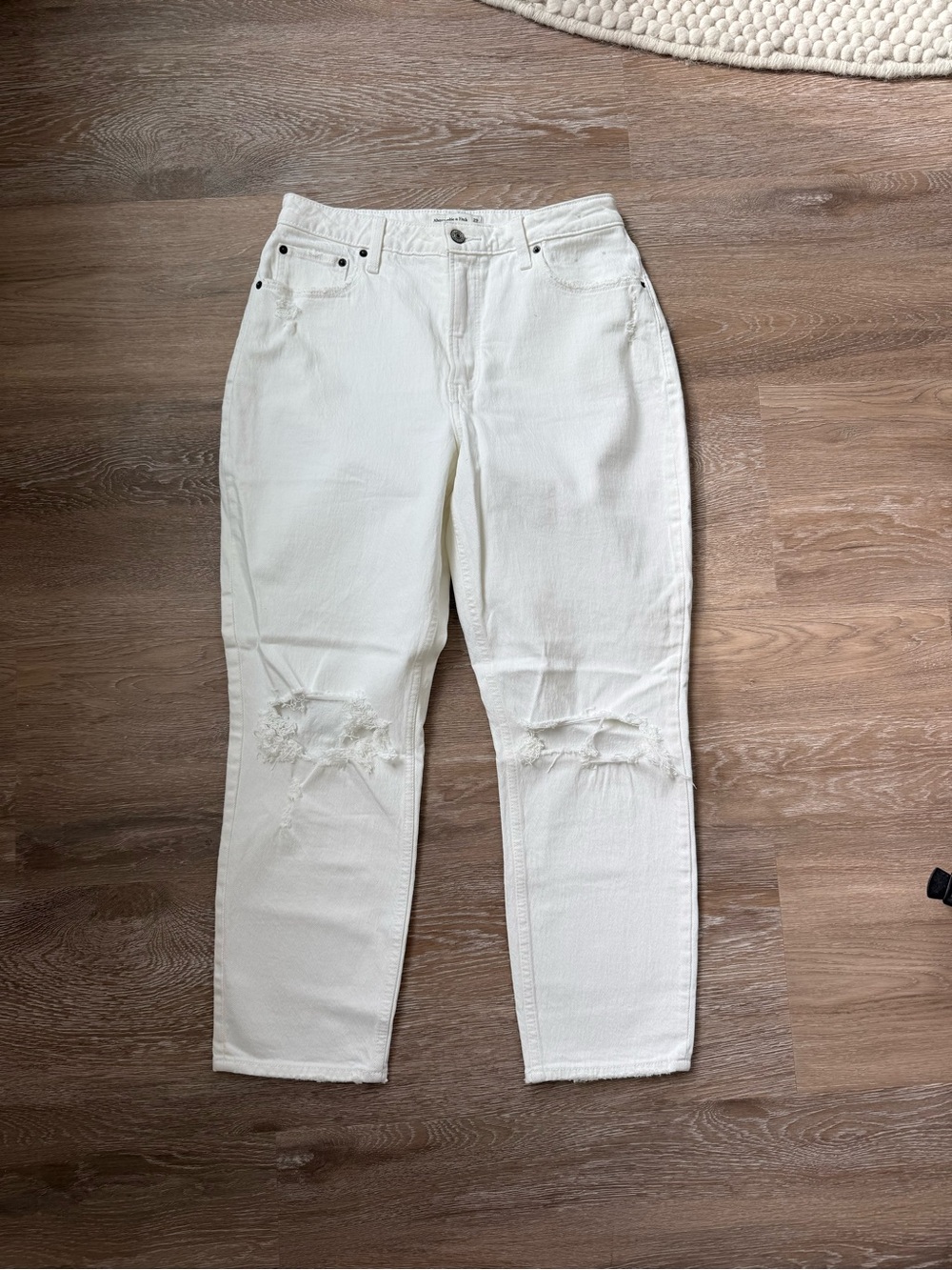 Abercrombie High Rise White Jeans